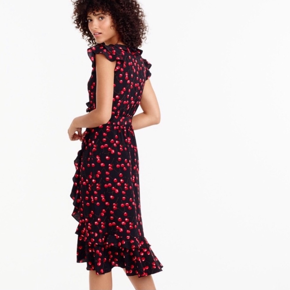 J crew Silk cherry print dress